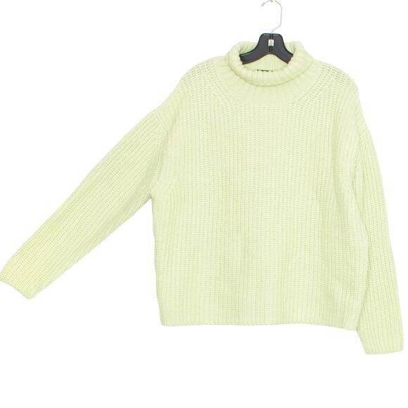 NWT Ann Taylor Sweater Turtleneck Minimalist Cottage Ribbed Cozy Green Large - Picture 6 of 7